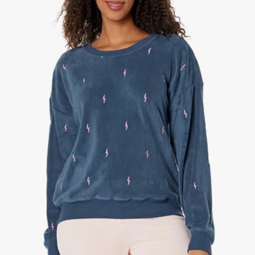 NWT PJ Salvage Women's Loungewear Rainbolt Long Sleeve Top M - Picture 1 of 5